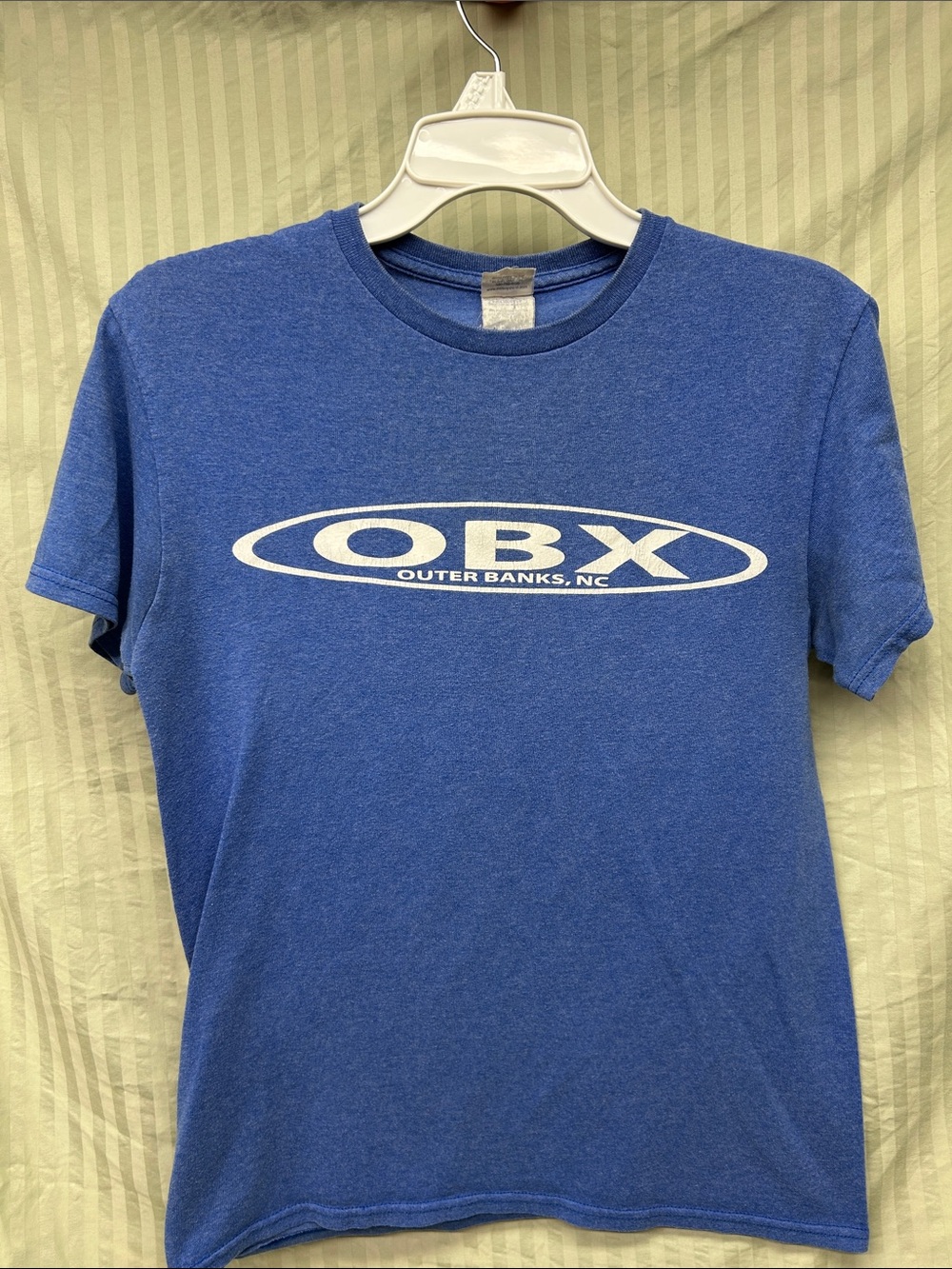 Delta Blue Outer Banks, NC - OBX Logo Tee - White Print